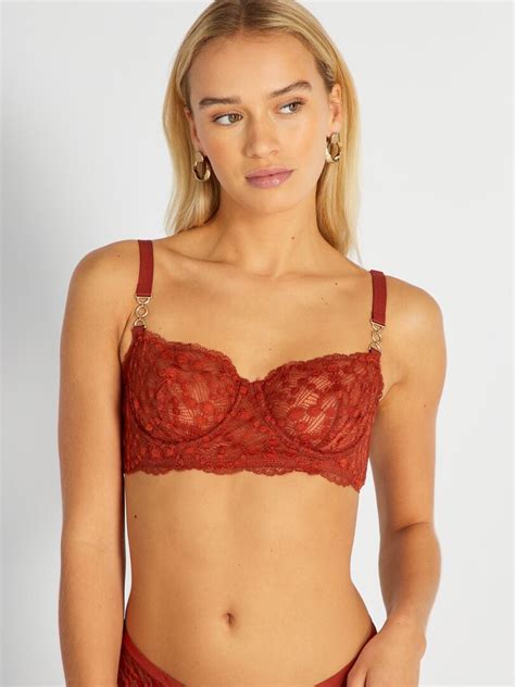 Soutien Gorge Corbeille En Dentelle Rouge Kiabi