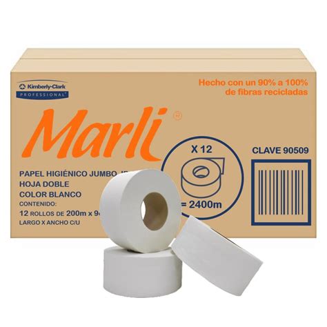 Papel Higiénico Bobina Junior MARLI Caja Con 12 Rollos De 200 Metros