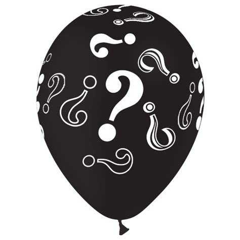 Ballon Noir Point D Interrogation 30 Cm Sans Confettis LOT DE 5