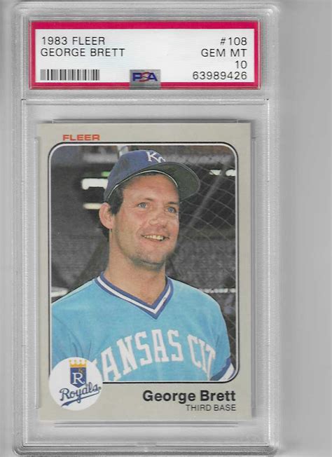 Fleer George Brett Psa Gem Mint Baseball Card Ebay