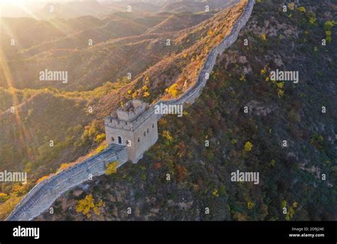 Aerial View Of The Great Wall Showing The Beautiful Scenery Of The