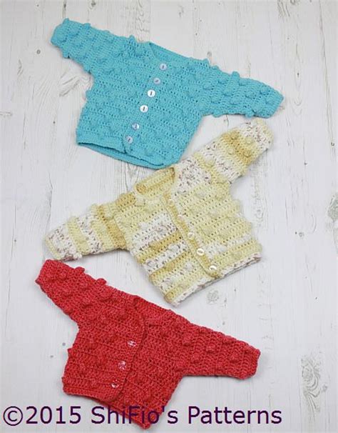 CROCHET PATTERN For Baby Bobble Cardigan In 3 Sizes PDF 309 Etsy