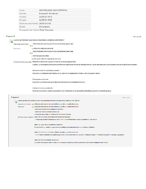 Evaluaci N Formativa Contabilidad Administrativa Studocu