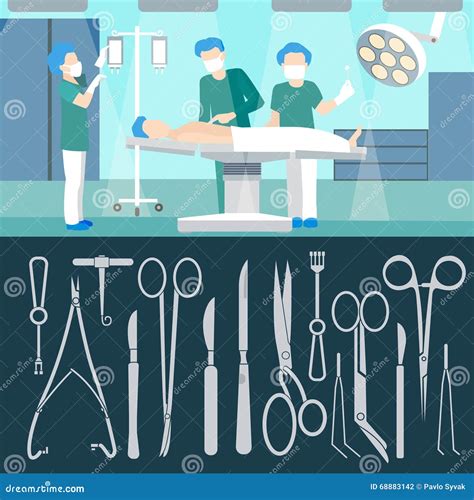 Surgery Operation. Medical Staff. Hospital Room. Surgery Stock Vector ...