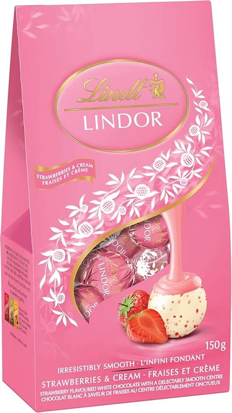 Lindt Lindor Strawberries And Cream White Chocolate Truffles 150 Gram Bag Amazonca Grocery