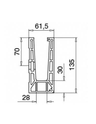 Perfil Para Suelo Montaje Lateral Barandilla Vidrio 6915