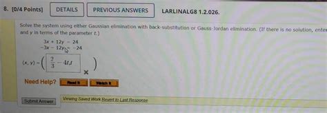 Solved 8 0 4 Points DETAILS PREVIOUS ANSWERS LARLINALG8 Chegg