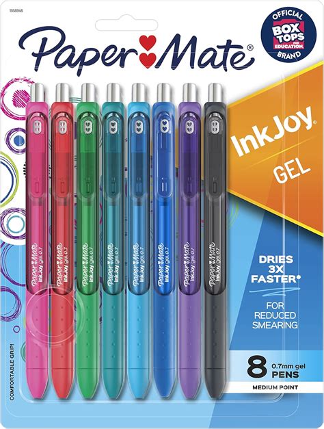 Paper Mate Inkjoy Bolígrafos de gel Punta media 8 pack Punto medio