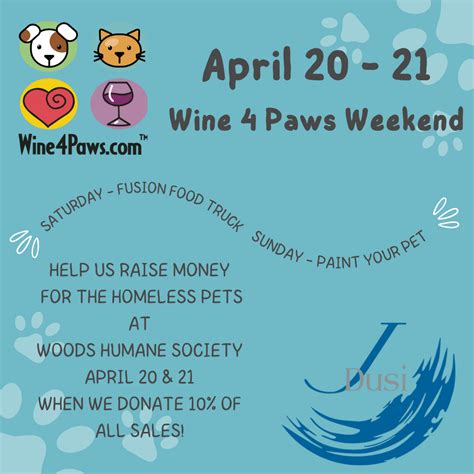 Wine Paws Weekend J Dusi Wines