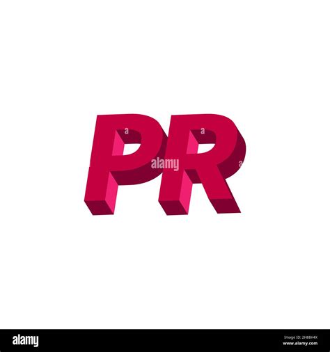 Pr Logo Public Relations 3d Icon Minimal Abstract Vector Business