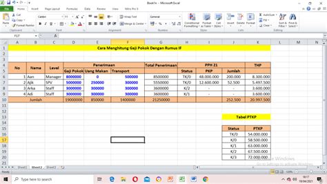 Cara Membuat Slip Gaji Excel Dengan Rumus Vlookup Dan If