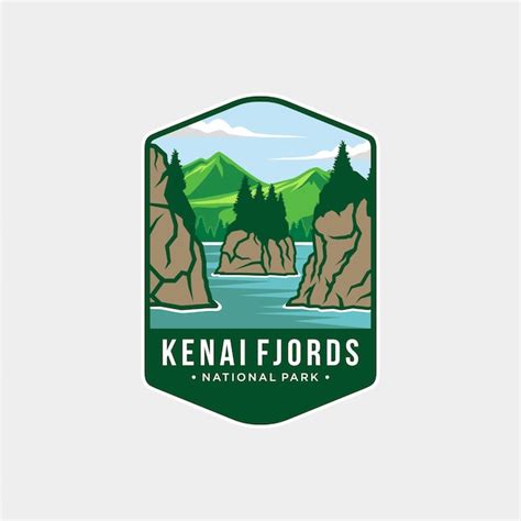 Premium Vector Kenai Fjords National Park Emblem Patch Logo Illustration