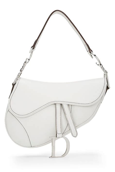 Christian Dior White Leather Saddle Bag What Goes Around Comes Around