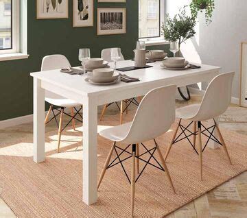 Mesa De Comedor Rectangular Extensible Color Polar Muebles Adama