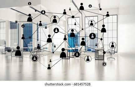 Lines Connected Dots Social Communication Concept Stock Illustration