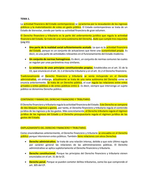 Tema Apuntes Derecho Financiero Y Tributario Ii Tema La