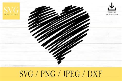 Heart SVG Scribble Heart Shape Svg Png Dxf Jpeg Digital - Etsy