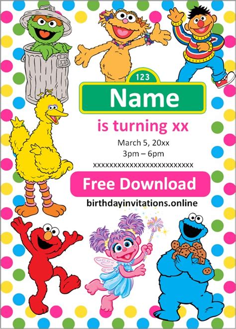 Sesame Street Invitations Birthday Invitations