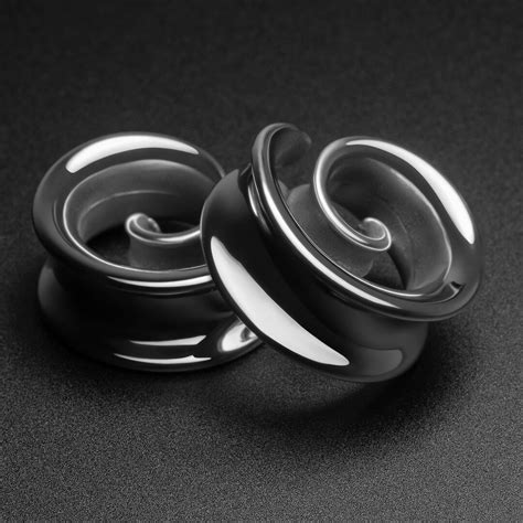 Spiral Surgical Steel Saddle Ear Weight Ear Weight Gauges For Stretched