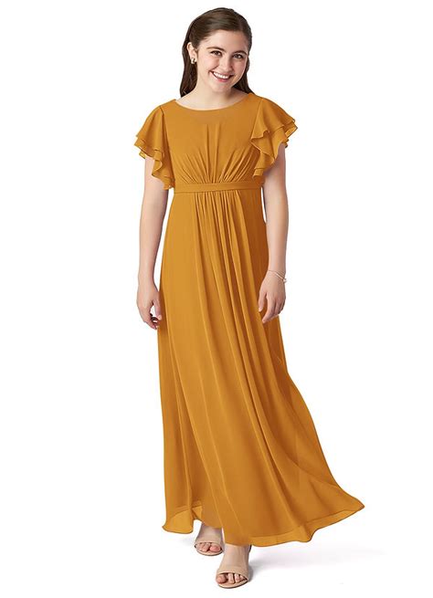 Butterscotch Azazie Daphne Jbd Junior Bridesmaid Dresses Azazie