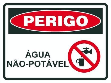 Placa De Sinalização Perigo Água Não Potável 30x20 Afonso