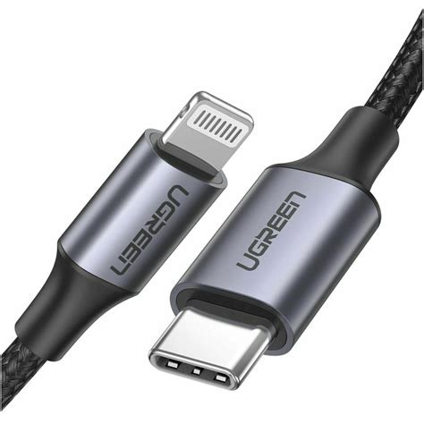 Ugreen Us304 Braided Usb C To Lightning Cable 18w Μαύρο 2m 60761