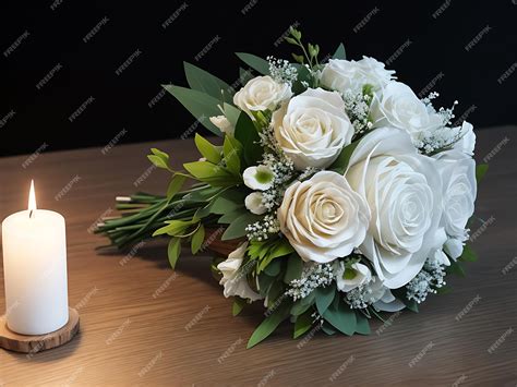 Premium Photo | Green and white wedding flower bouquet