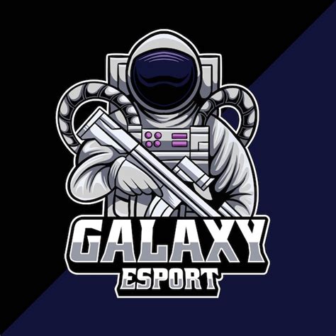 Astronaut Maskottchen Esport Gaming Logo Design Premium Vektor