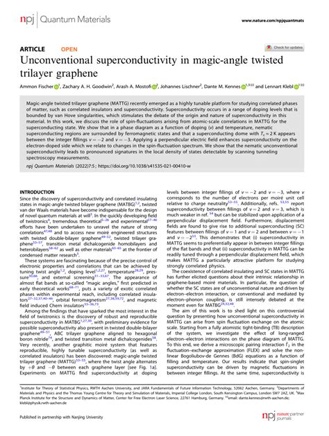 Pdf Unconventional Superconductivity In Magic Angle Twisted Trilayer