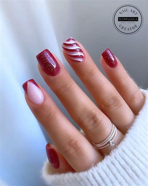 50 Festive Red And White Christmas Nails 2024 Xmas Nails Chistmas