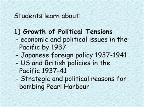 Students Learn About Growth Of Political Tensions Economic And