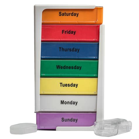 Weekly pill box organizer