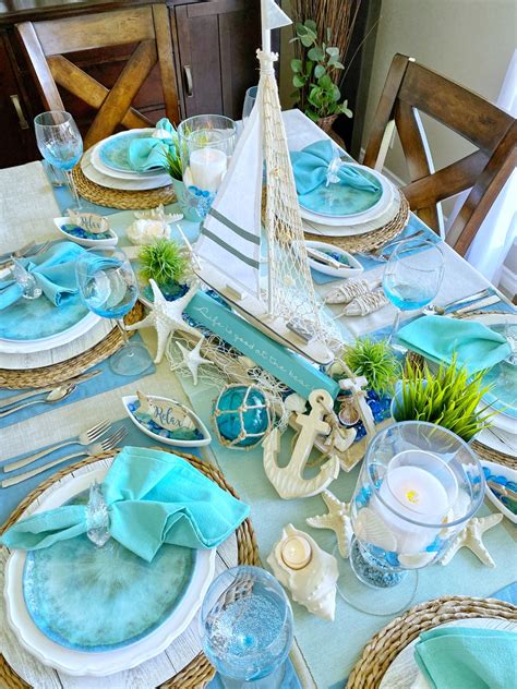 Dining Delight Summer Sailing Beach Tablescape