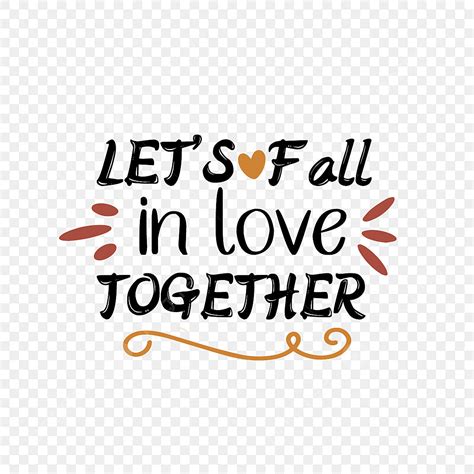 Svg Let S Fall In Love English Phrase Hand Drawn Illustration Svg Let