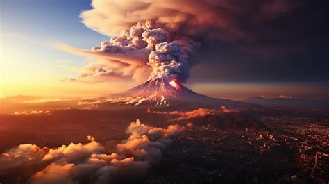 Premium AI Image | overview of the Etna volcano during the eruption of ...