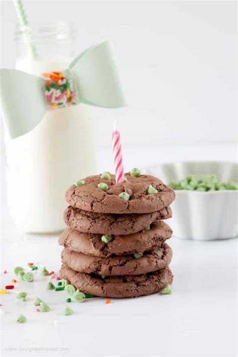 Mint Chocolate Cake Brownie Cookies