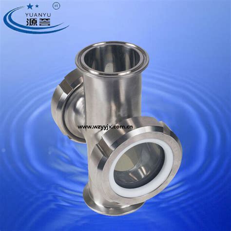 Inline Union Cross Sight Glass Tri Clamp Sanitary Stainless Steel