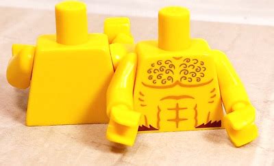 New Lego Nude Torso Beast Body Part Torso Bare Chest Hairy Yellow Flesh