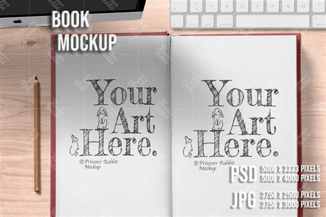 Opened Book Mockup Psd  Template Graphic By Prisonerrabbit