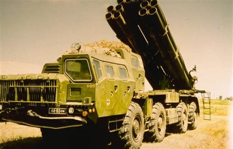 BM 30 Smerch 9K58 Multiple Rocket Launcher System Truck Russia Russian