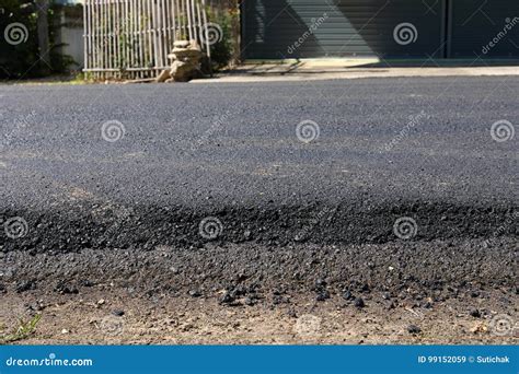 Black Asphalt Construction Road Surface Level with Tarmac Stock Image ...