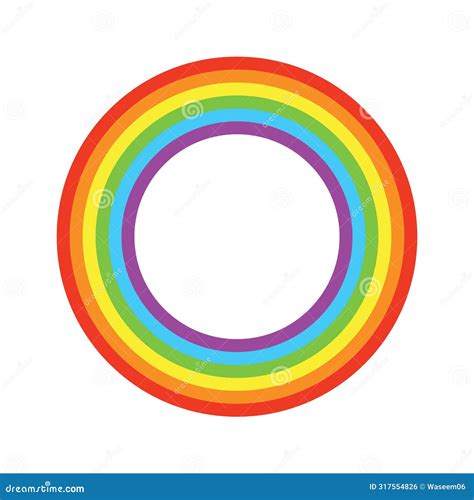 Rainbow Colors Circles Frame Logo Vector Art Stock Vector