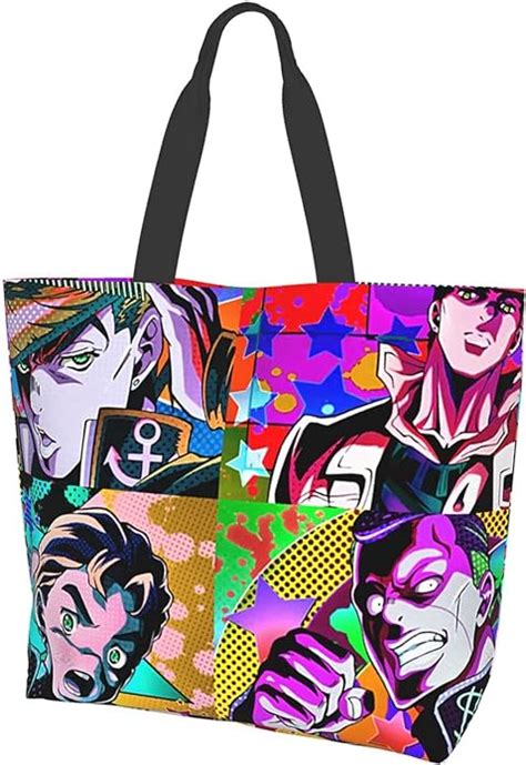 Jojo S Bizarre Adventure Shoulder Tote Bag Reusable Shopping Grocery Bag Casual