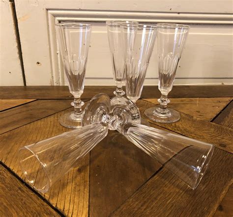 Proantic Suite De Six Flutes Champagne En Cristal Xix Si Cle