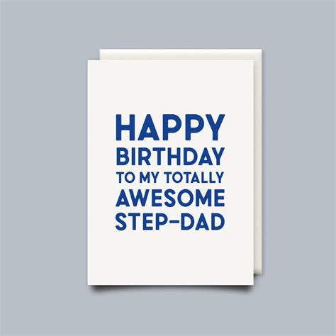 Happy Birthday To My Totally Awesome Step Dad Birthday Card Etsy