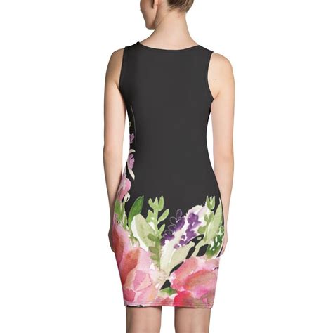 Mari Green Women S 1 Pc Black Pink Floral Print Sleeveless Dress Mad Heidikimurart Rose