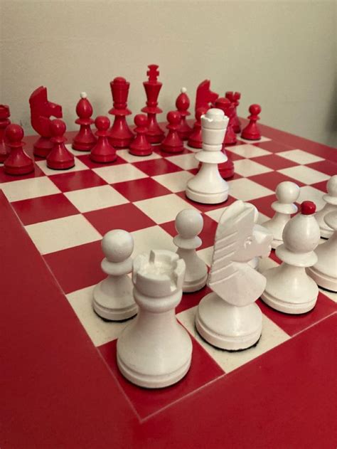 Red And White Chess Game Clay Art Projects Red And White