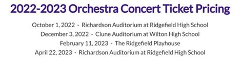 Ticket Pricing Ridgefield Symphony Orchestra