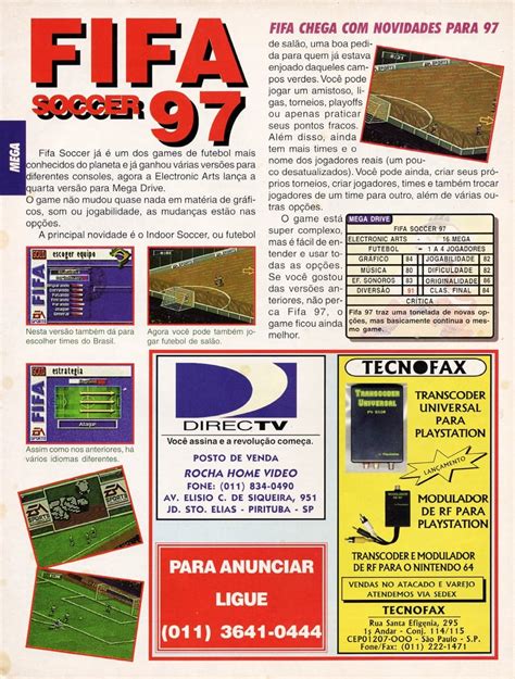 FIFA 97 Gold Edition do Mega Drive na Gamers Nº 15