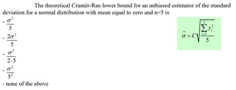 Solved The theoretical Cramér Rao lower bound for an Chegg